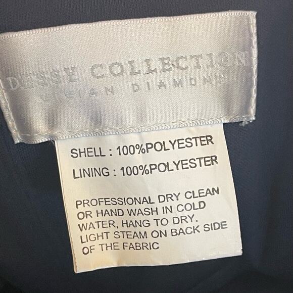 Dessy Collection Alana Spaghetti Strap Crepe Jumpsuit Midnight Navy Size 10 - Picture 8 of 10